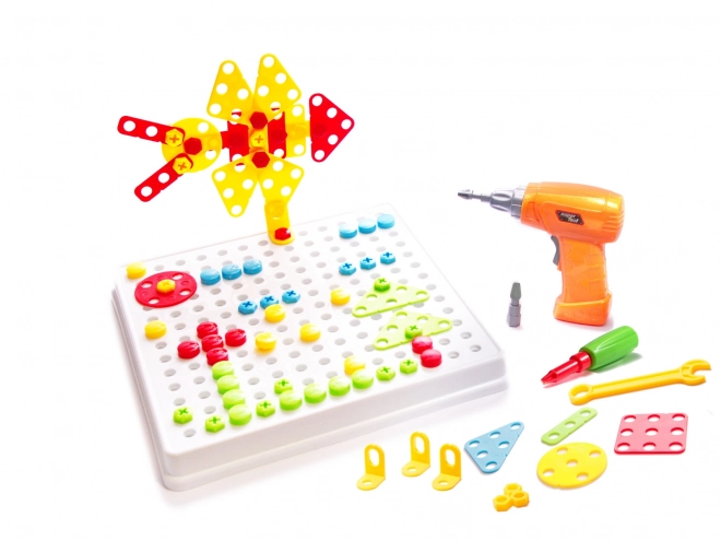 Educational Construction Set with Drill in Case - 261 Pieces