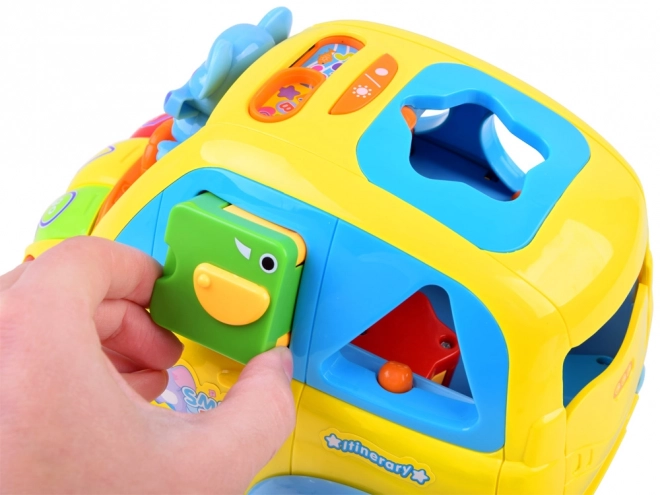 Interactive Smart Bus for Kids 18m+ with Sounds, Lights, Shape Sorter, and Transforming Blocks