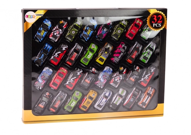 Colorful Die-Cast Toy Car Set with 32 Pieces