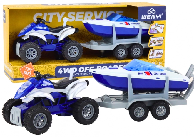 Police Quad with Trailer and Boat