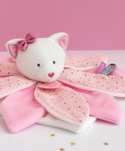 Plush Cuddle Buddy Pink Cat Gift Set