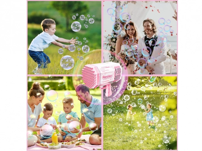 Bubble Gun Light with Soap Solution for Kids