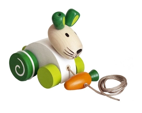 Detoa rabbit with carrot pull-along toy