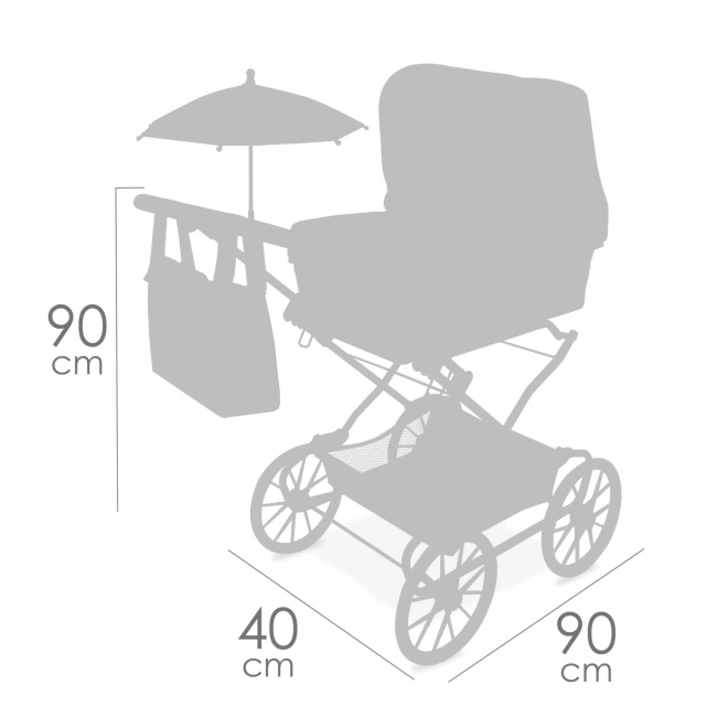 Inklapbare kinderwagen voor poppen Reborn met parasol en accessoires Verona