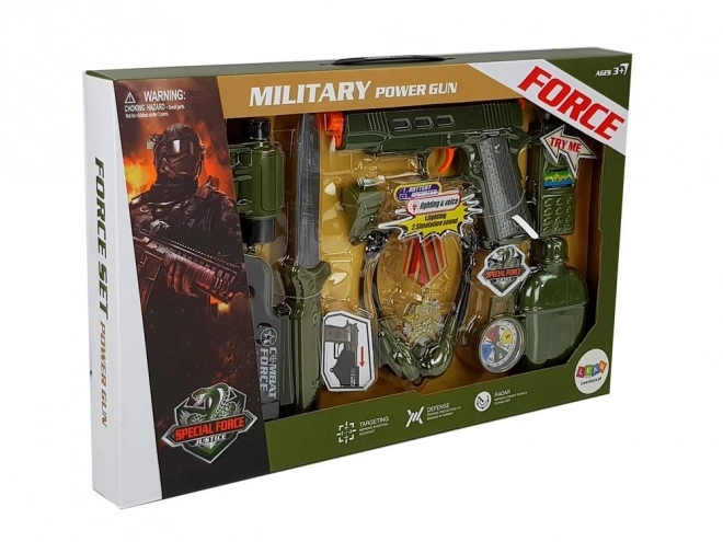 Military Play Set with Accessories - Dark Green