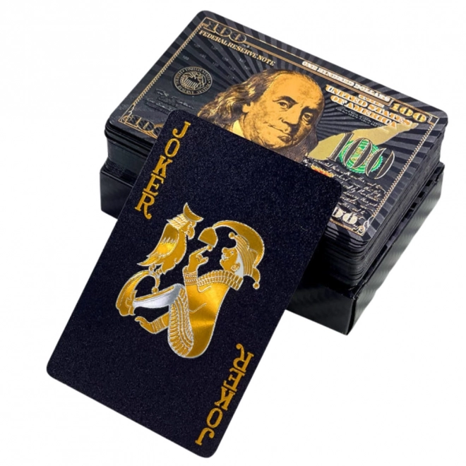 Black plastic playing cards with elegant design 54 cards