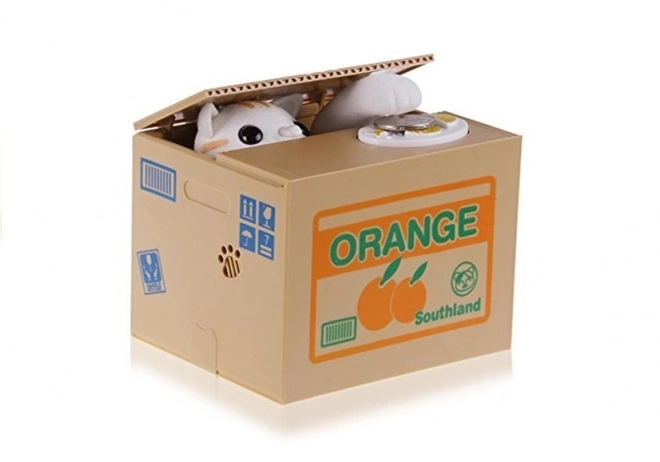 Cat Savings Bank Orange Learning to Save