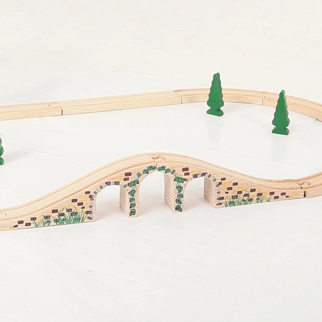 Wooden Toy Train Track Bridge