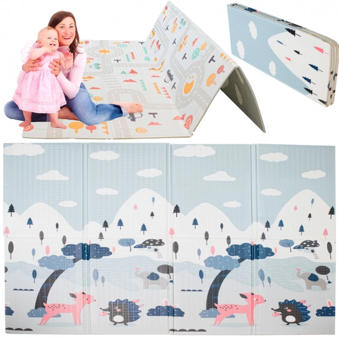 Educational Double-Sided Folding Play Mat - Forest and Road