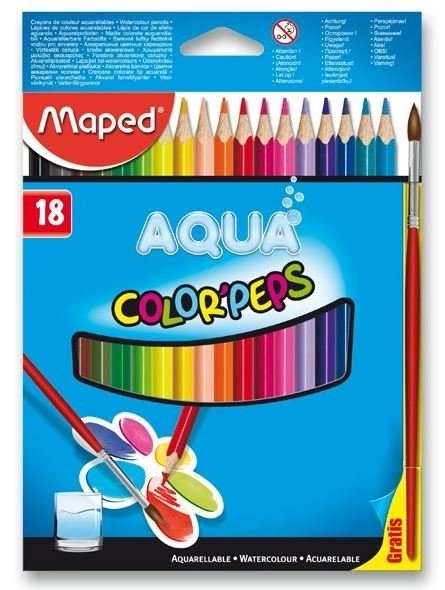 Maped Triangular Watercolor Pencils 18pcs with Brush