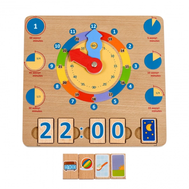 Educational Wooden Clock Learning Board