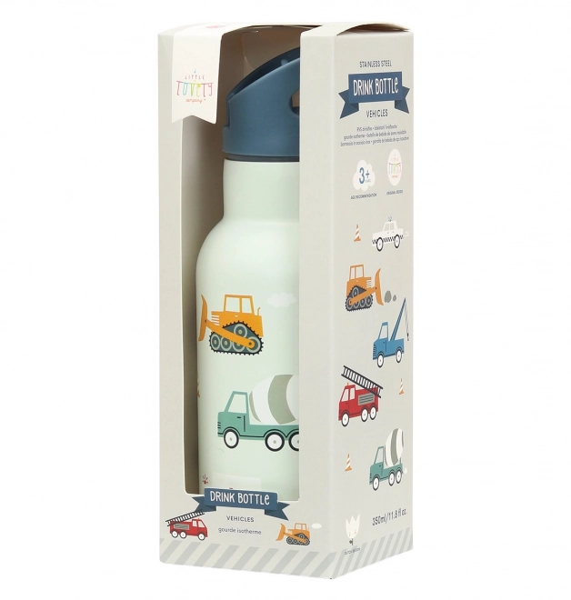 A Little Lovely Company Rozsdamentes acél ivópalack 500 ml – Járművek
