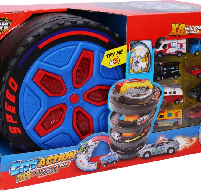 Racing Station with Effects and 8 Cars