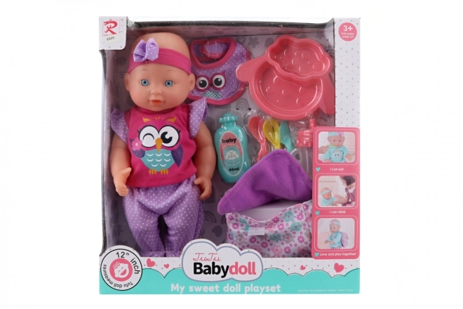 Crying Baby Girl Doll with Accessories