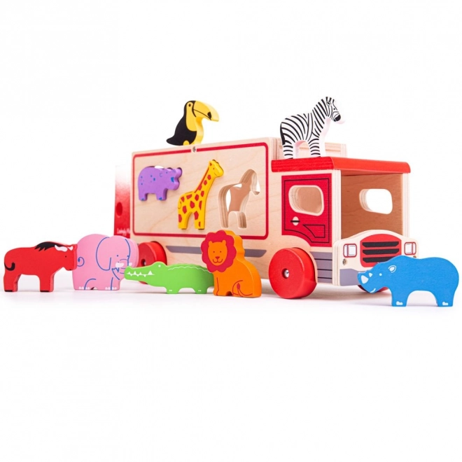 Safari Animal Wooden Truck by Bigjigs Toys