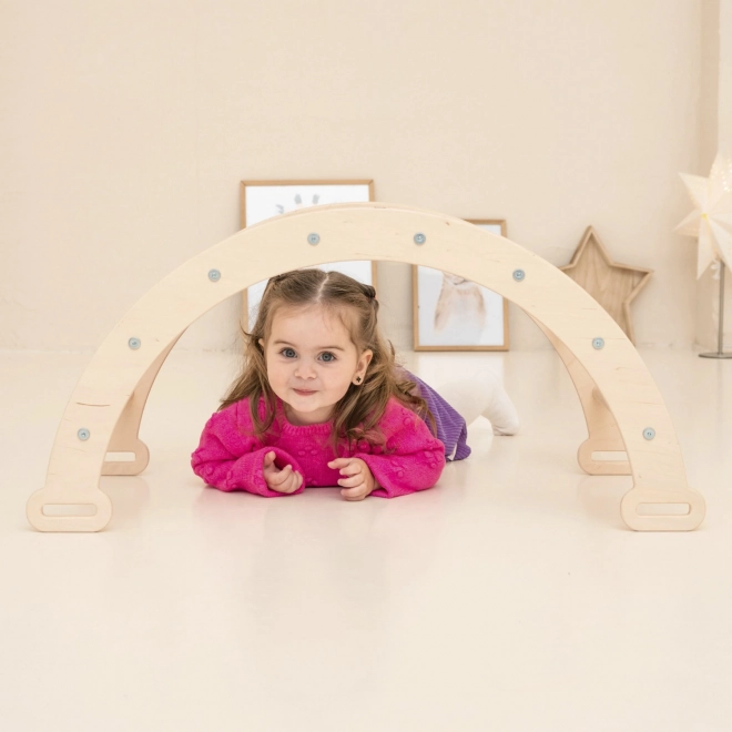 Large Natural Wood Pikler Climbing Arch