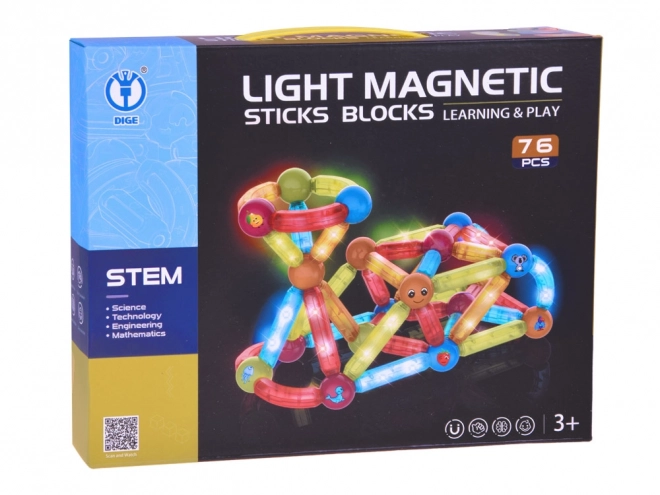 3D Colorful Illuminated Magnetic Blocks for Children