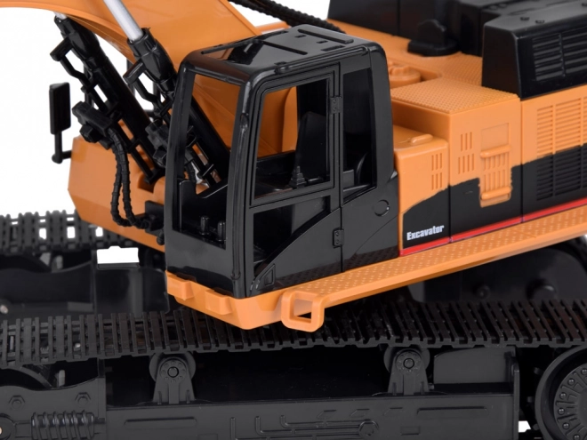 Remote Control Excavator Toy with LED, Sound, and Smoke Effects