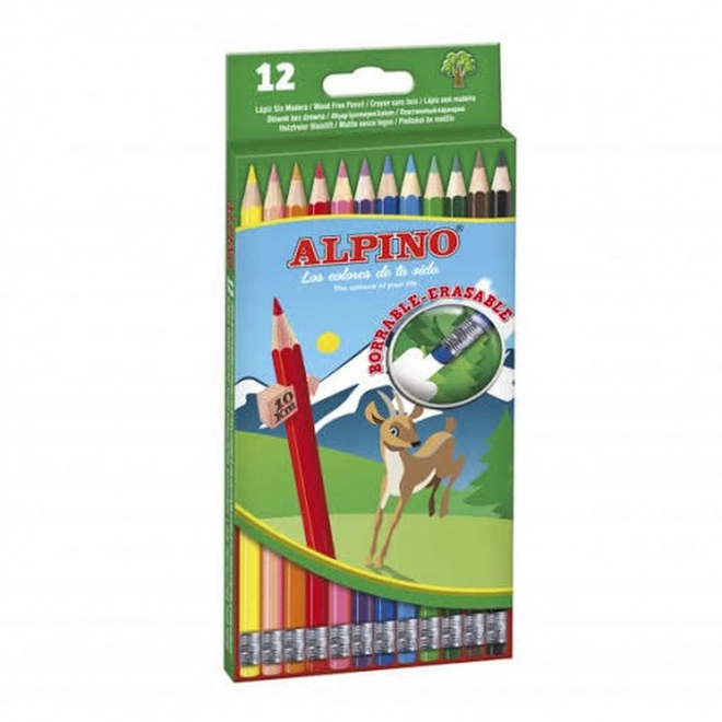 Alpino colored pencils with erasers 12 colors