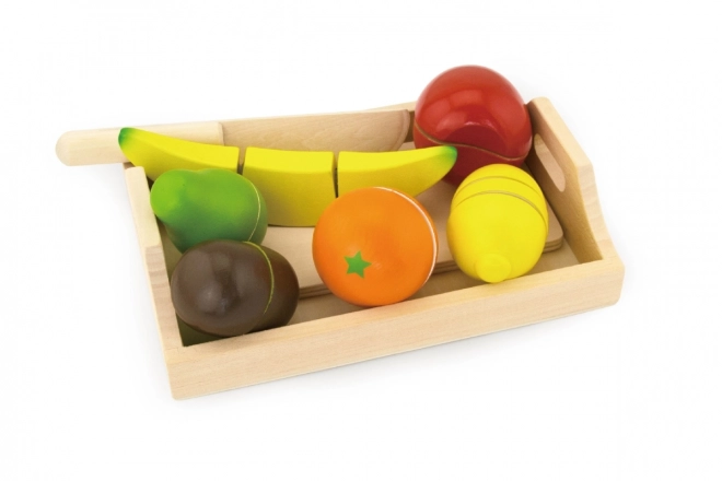 Wooden Fruit Cutting Set with Tray