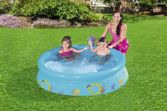 Garden Kiddie Pool with Sprinkler Fish Theme