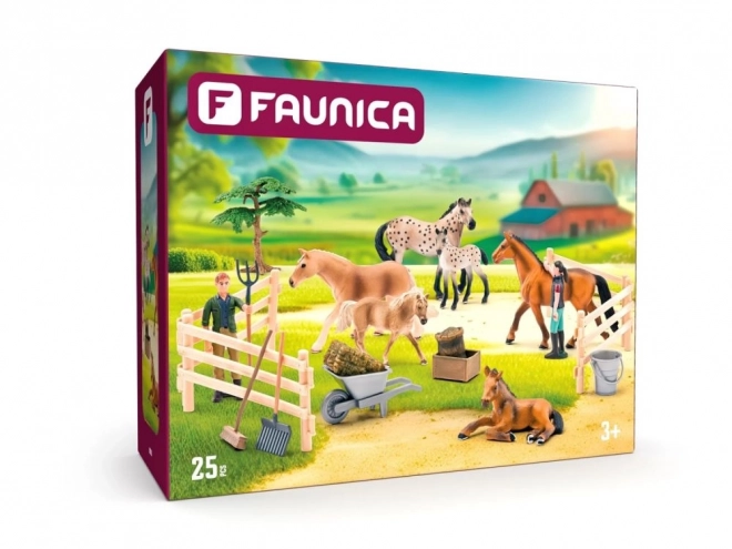 Set of 25 Spotted and Brown Horses by Faunica