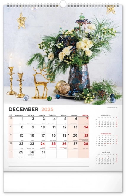 Wall Calendar Flowers 2025