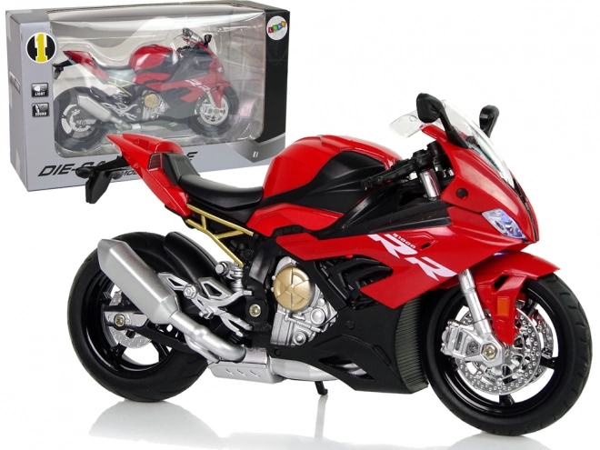 Model motorcycle with sounds and lights