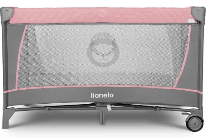 Lionelo Travel Crib and Playpen Flower 2-in-1 Grey Scandi – Flamingo