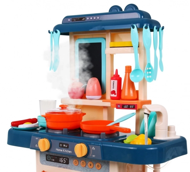 Colorful Children's Kitchen Set with Interactive Burner & Chalkboard