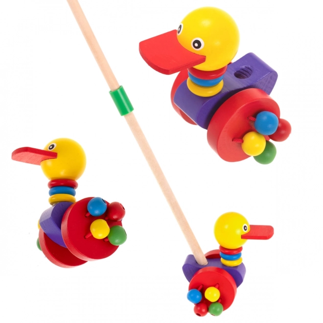 Wooden Push Duck on Stick for Kids