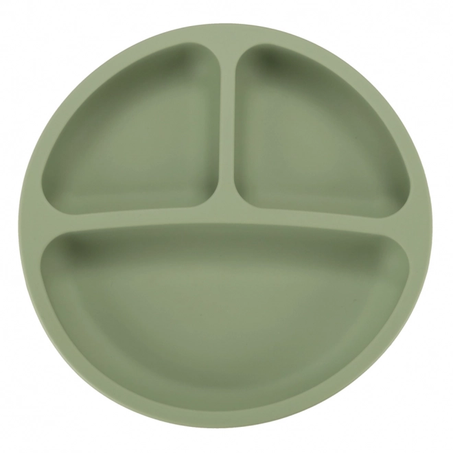 Silicone dinnerware set for children crab 19-piece green