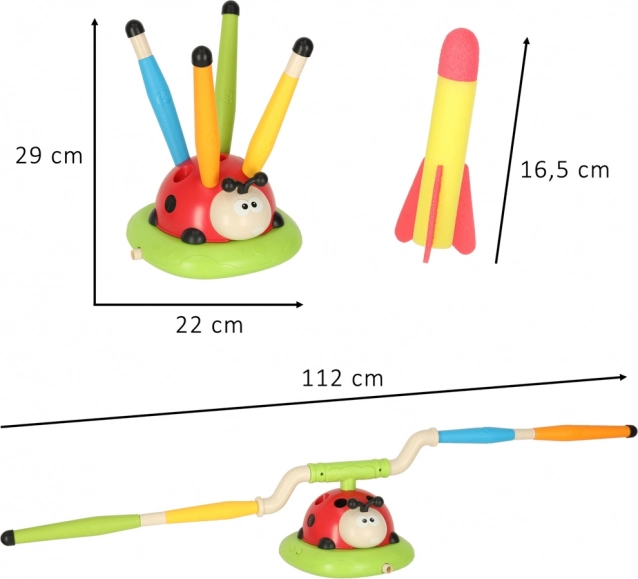 Kindersportspel 3-in-1: springtouw, ringwerpen, lieveheersbeestje schietspel