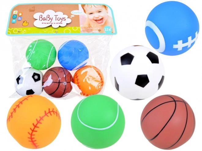 Colorful Squeaky Rubber Ball Set of 5