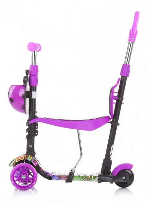 Chipolino Scooter with Parent Handle Kiddy Evo 3-in-1 Ocean – Purple Graffiti