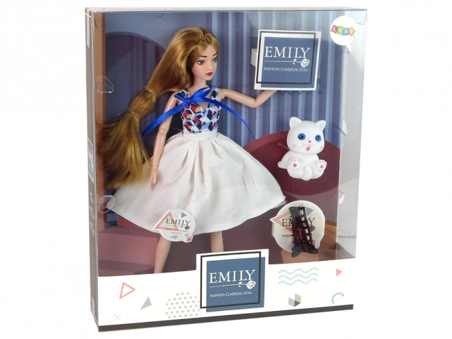 Emily Doll with White Cat and Extra Shoes