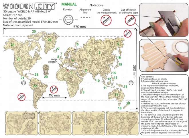 Wooden City Wooden Animal Map