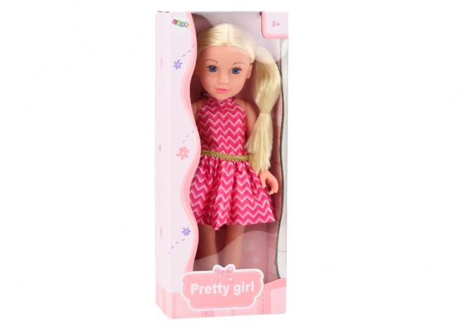 Large Doll with Blonde Hair and Pink Dress