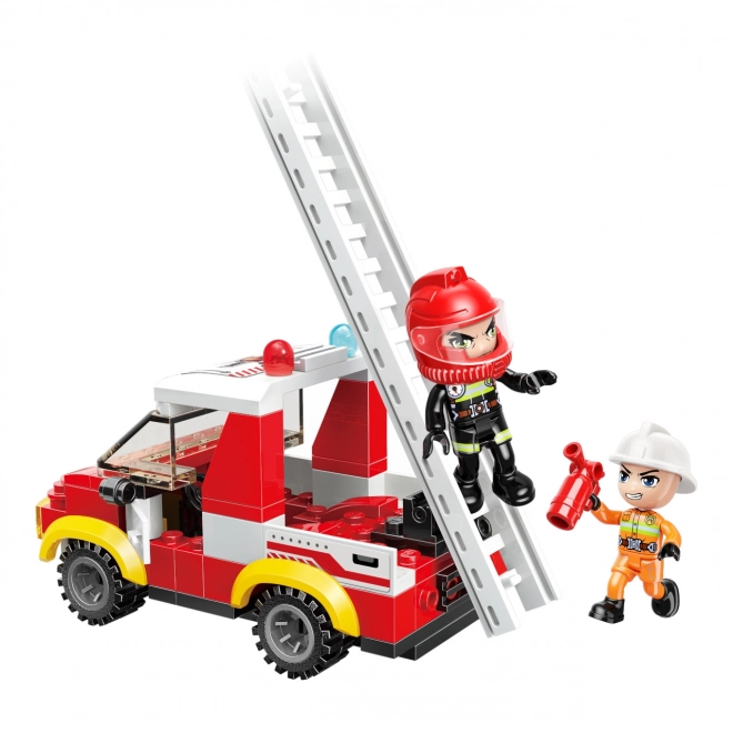 Qman Mine City Fire Ladder Truck