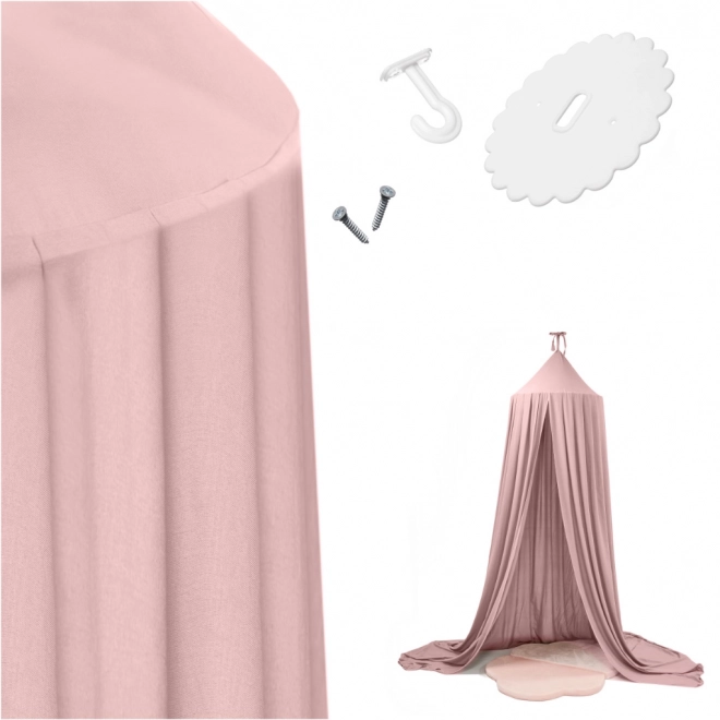 Hanging Gray Tipi Tent Canopy – light pink