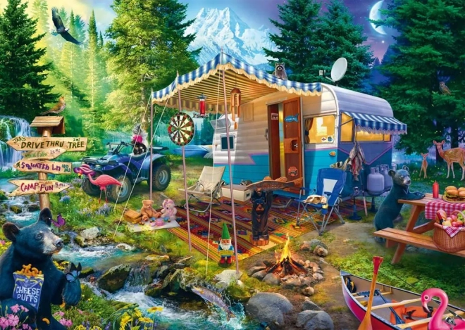 Schmidt Puzzel Met een caravan in de bergen 1000 stukjes