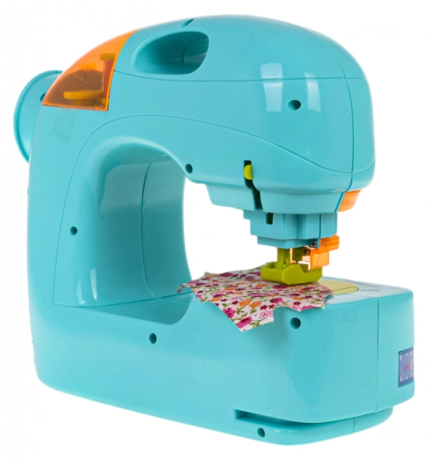 Interactive Blue Sewing Machine with Accessories