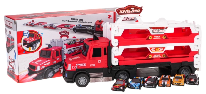 Interactive Red Truck with Launcher 2-in-1 & Accessories – Red