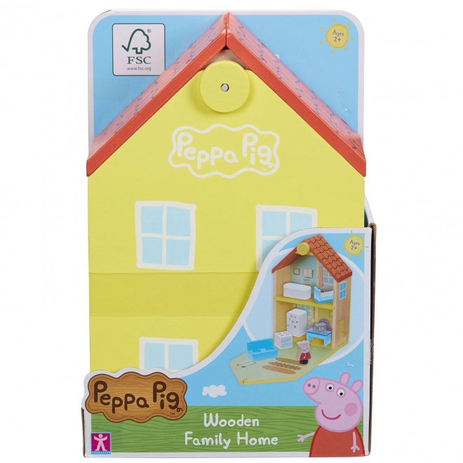 Wooden Family Dollhouse with Peppa Pig