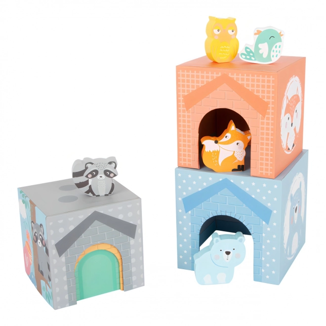 Small Foot Stacking Tower with Animal Pastel