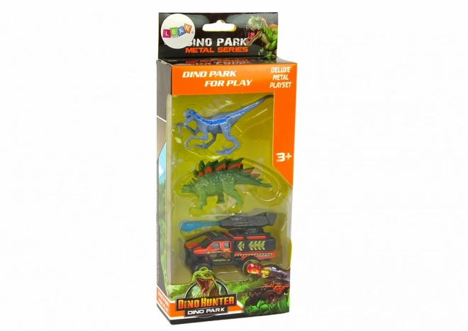 Dinosaur Figurine Set with Car and Rocket