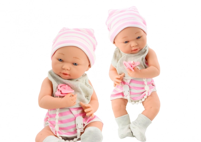 Baby Doll in White-Pink Outfit with Accessories