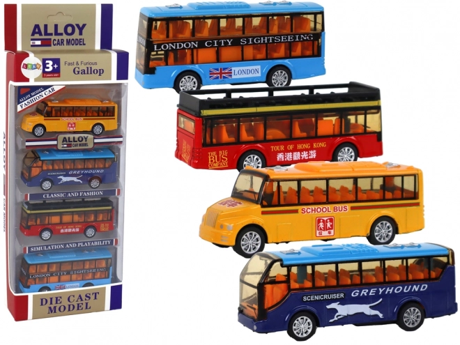 Colorful Friction-Powered Bus Set