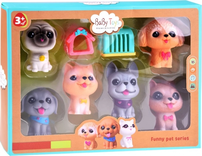 Rubber Dog Figurines Set