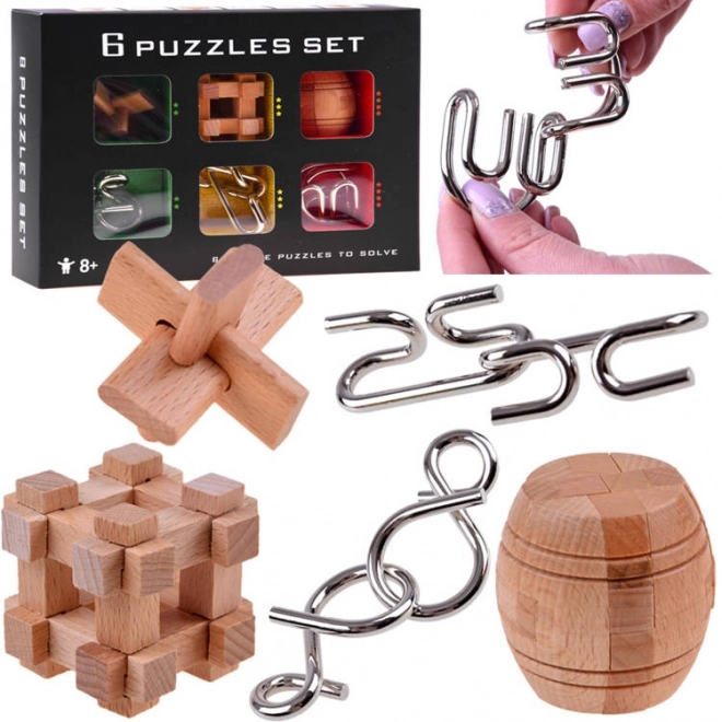 Metal Brain Teaser Puzzle Set